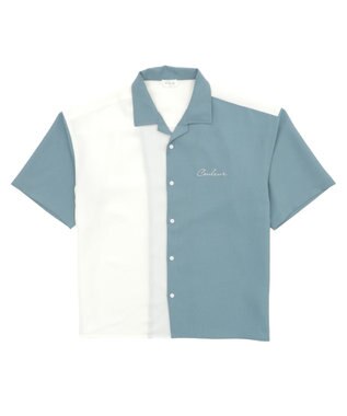 WEGO 【速乾/しわになりにくい/MLサイズ展開】ドライポリカラーブロックシャツ（SS） サックス