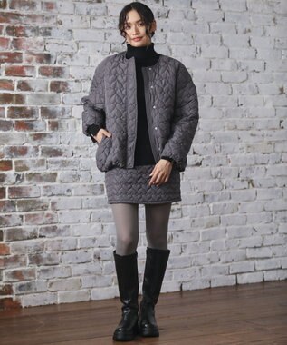 Green Parks ・ｓｗｉｎｇ　ｂｙ　ハートキルトコクーンブルゾン Charcoal Gray