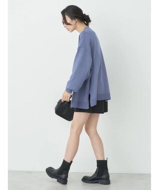 earth music&ecology サイドスリットルーズＶネックカーディガン Blue