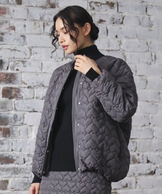 Green Parks ・ｓｗｉｎｇ　ｂｙ　ハートキルトコクーンブルゾン Charcoal Gray