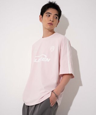 WEGO 【ユニセックス着用ITEM/MLサイズ展開】ゲームロゴスリーブラインT ピンク