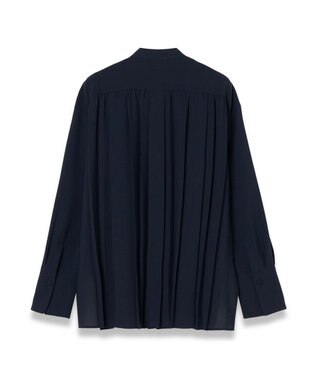 JOSEPH エアリープリッセ　ロングスリーブブラウス Navy