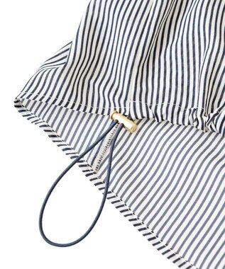 Green Parks 金ボタン裾ドロストシャツ Stripe