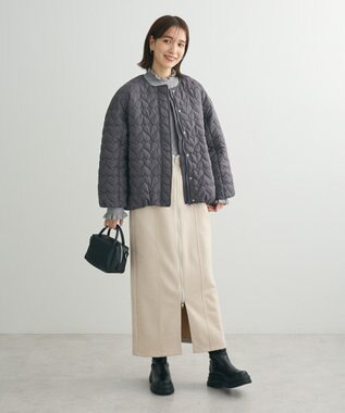 Green Parks ・ｓｗｉｎｇ　ｂｙ　ハートキルトコクーンブルゾン Charcoal Gray