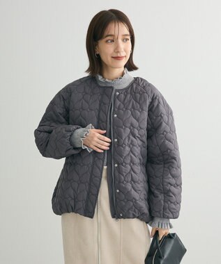 Green Parks ・ｓｗｉｎｇ　ｂｙ　ハートキルトコクーンブルゾン Charcoal Gray