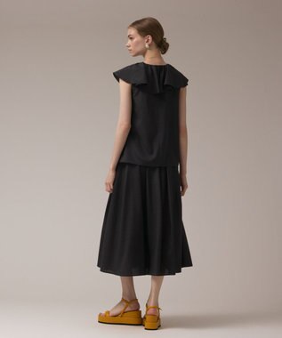 GRACE CONTINENTAL フリルカラートップ ブラック