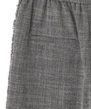 ICB 【洗える】 ライトスラブツイード ワイドパンツ ブラック×オフホワイト系