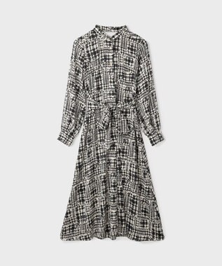 GRACE CONTINENTAL チェックプリントボウ付ワンピース キナリ