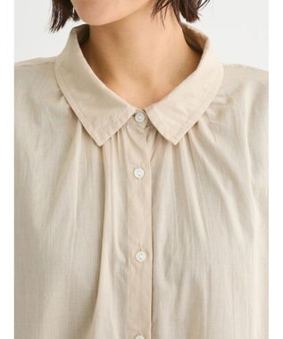 Green Parks インド綿 ボイルゆったりシャツ Light Beige