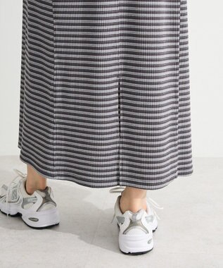 Green Parks ヘンリーネックワンピース Border Gray