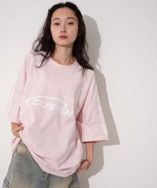 WEGO 【ユニセックス着用ITEM/MLサイズ展開】ゲームロゴスリーブラインT ピンク