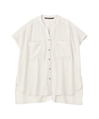 YECCA VECCA 【セットアップ可能】ポケットスキッパーシャツ Gray Beige