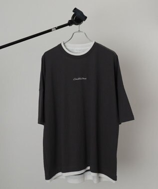 WEGO フクレジャガードフェイクレイヤードT（SS） ブラック中濃色