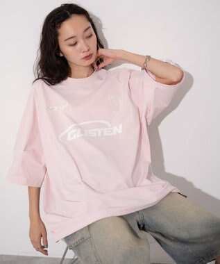 WEGO 【ユニセックス着用ITEM/MLサイズ展開】ゲームロゴスリーブラインT ピンク