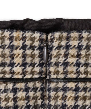 23区 【見上愛さん着用】ボンディングチェックツイード Iライン スカート ブラウンチェック