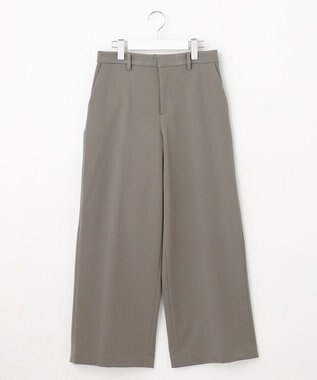 自由区 【裏起毛/撥水加工】TRギャバ ワイドクロップドパンツ カーキ系