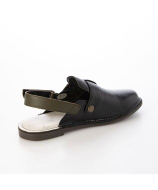 ing <ing>シングルモンクデザインバックストラップシューズ ブラック