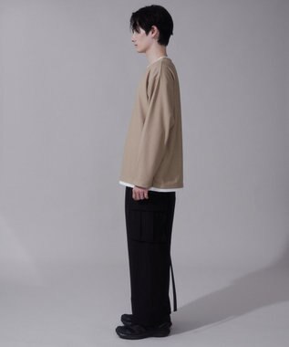 WEGO フェイクレイヤードキーネックT（LS） ベージュ