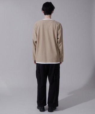WEGO フェイクレイヤードキーネックT（LS） ベージュ
