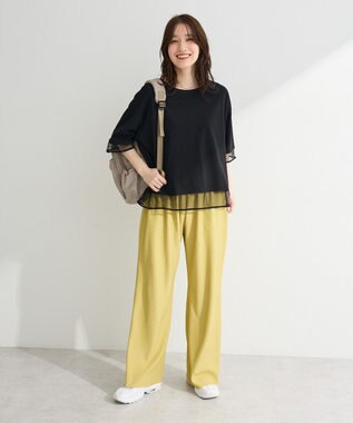 Green Parks 【適ON】遮熱チュールドッキングプルオーバー Black