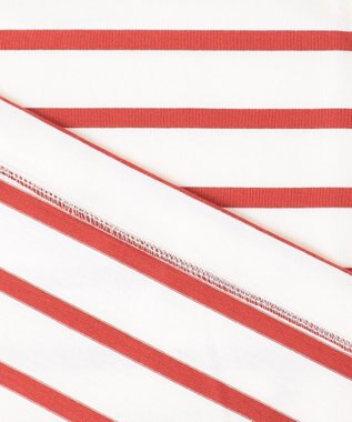 自由区 【洗える】ボーダーワイドBIG Tシャツ オフ×レッド