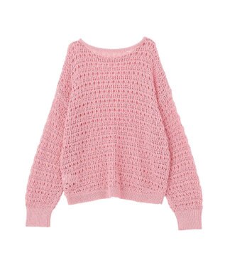 earth music&ecology メッシュニットプルオーバー Pink