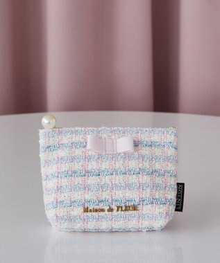 Maison de FLEUR LINTONツイードポーチ Off White