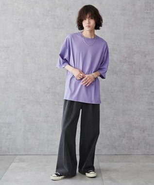 WEGO 【ユニセックス着用ITEM/綿100％/SMLXLサイズ】ビックコットンT ライトパープル