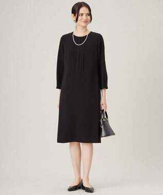 自由区 【セットアップ対応・洗える】トリアセダブルクロス ワンピース ブラック系