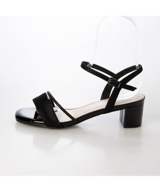 Riz raffinee <Riz raffinee>ラインストーン付きストラップサンダル ブラックメタリック