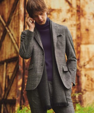 JOSEPH ABBOUD 【キングサイズ・ストレッチ/伸縮回復性】フランネルジャージージャケット ブラック系4