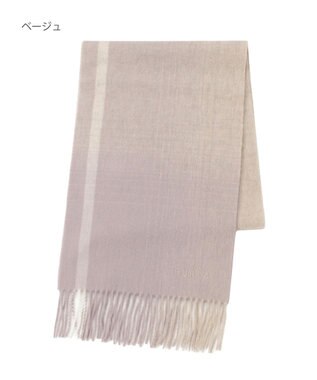 MOONBAT FURLA(フルラ）ウール100％ オンブレー チェックマフラー ベージュ