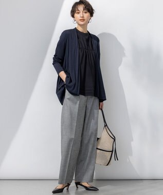 23区 S 【新色追加/UVケア/接触冷感】マルチ機能 シアー ショート カーディガン ネイビー系