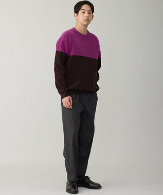 UNFILO MENS ライトモール ニット ブラウン×パープル