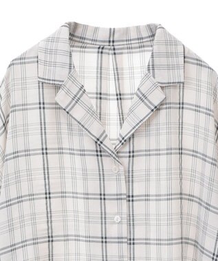 Green Parks 開襟シアージャケット風シャツ Check