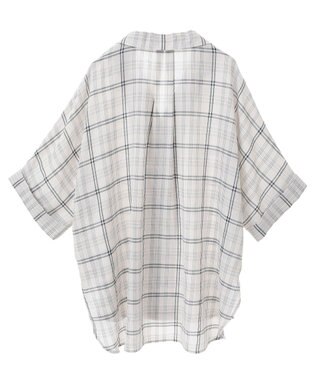 Green Parks 開襟シアージャケット風シャツ Check