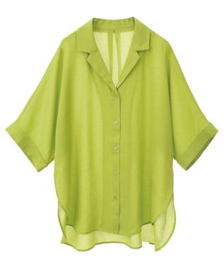 Green Parks 開襟シアージャケット風シャツ Check