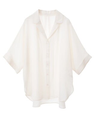 Green Parks 開襟シアージャケット風シャツ Check