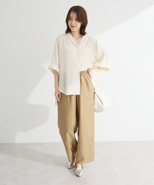 Green Parks 開襟シアージャケット風シャツ Check