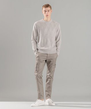 JOSEPH HOMME 新柄【洗える】シルクバルキー  クルーネックニット ベージュ系
