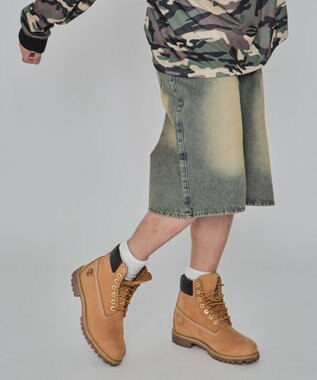 WEGO 【紐で調節可能】スーパーバギーデニムショーツ デニム淡加工色