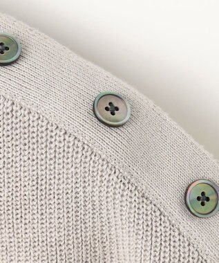 J.PRESS LADIES L 【洗える】GIMA COTTON ニット ベスト グレージュ系