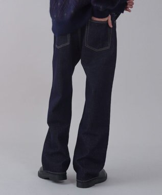 WEGO 【ユニセックス着用ITEM/ウエスト調整可】ストレートデニムパンツ デニムインディゴ