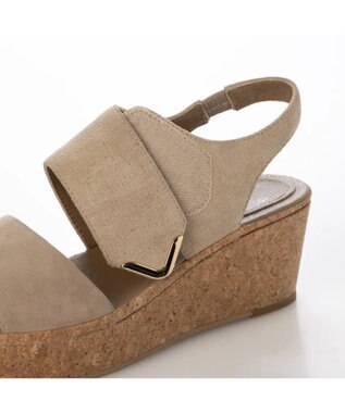 ing <ing>ワンポイントウエッジソールサンダル ベージュ