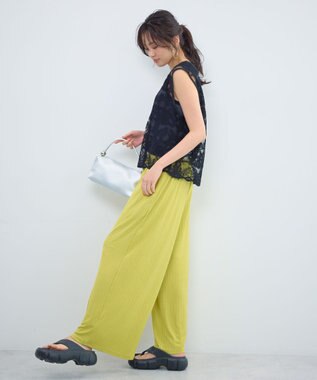 Green Parks レース刺繍ベスト Black