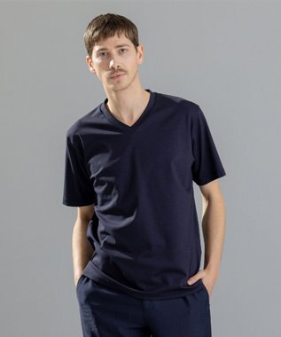 JOSEPH HOMME コンパクトストレッチジャージー　ＶネックＴシャツ ネイビー系