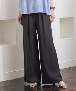 自由区 L 【SHIHOさん着用・ご好評アイテム・新色追加・セットアップ対応】エアリーツイルワイド パンツ