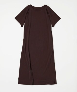 TOQUE 25SS新作〈大草直子さんアドバイザー〉スーピマコットン半袖ロングワンピース ブラウン