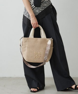 russet ナイロンラフィア2WAYトートバッグ(CE-1711) Ivory