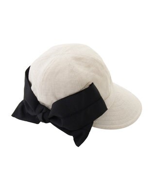 MOONBAT 【遮光100％/遮熱/UV】HIROKO KOSHINO(ヒロコ コシノ)遮光 リボンジョッキー 帽子 ゆったりMサイズ 手洗い可能/サイズ調整可能 オフホワイト